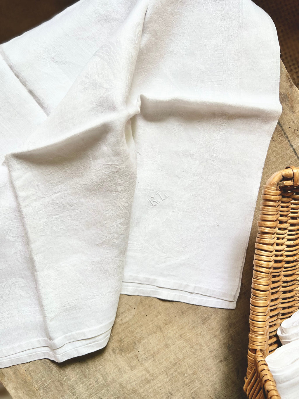 10 grandes serviettes damassées XIX ème - Le boudoir luxe de Solenn