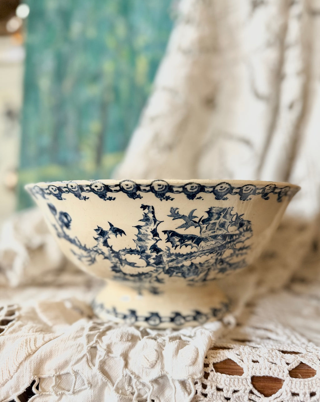 Grand saladier de Gien «Chardon» terre de fer - Le boudoir luxe de Solenn