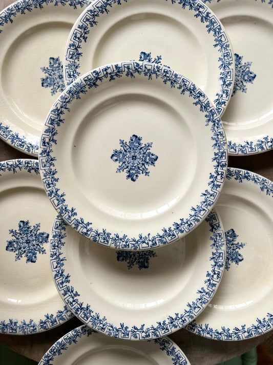 8 assiettes plates, terre de fer, fin XIX ème de Clairefontaine