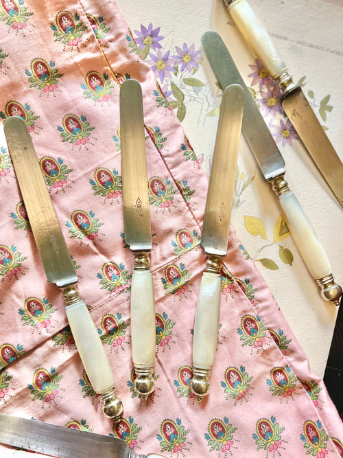 12 Couteaux à dessert/entrée, nacre et argent - Le boudoir luxe de Solenn