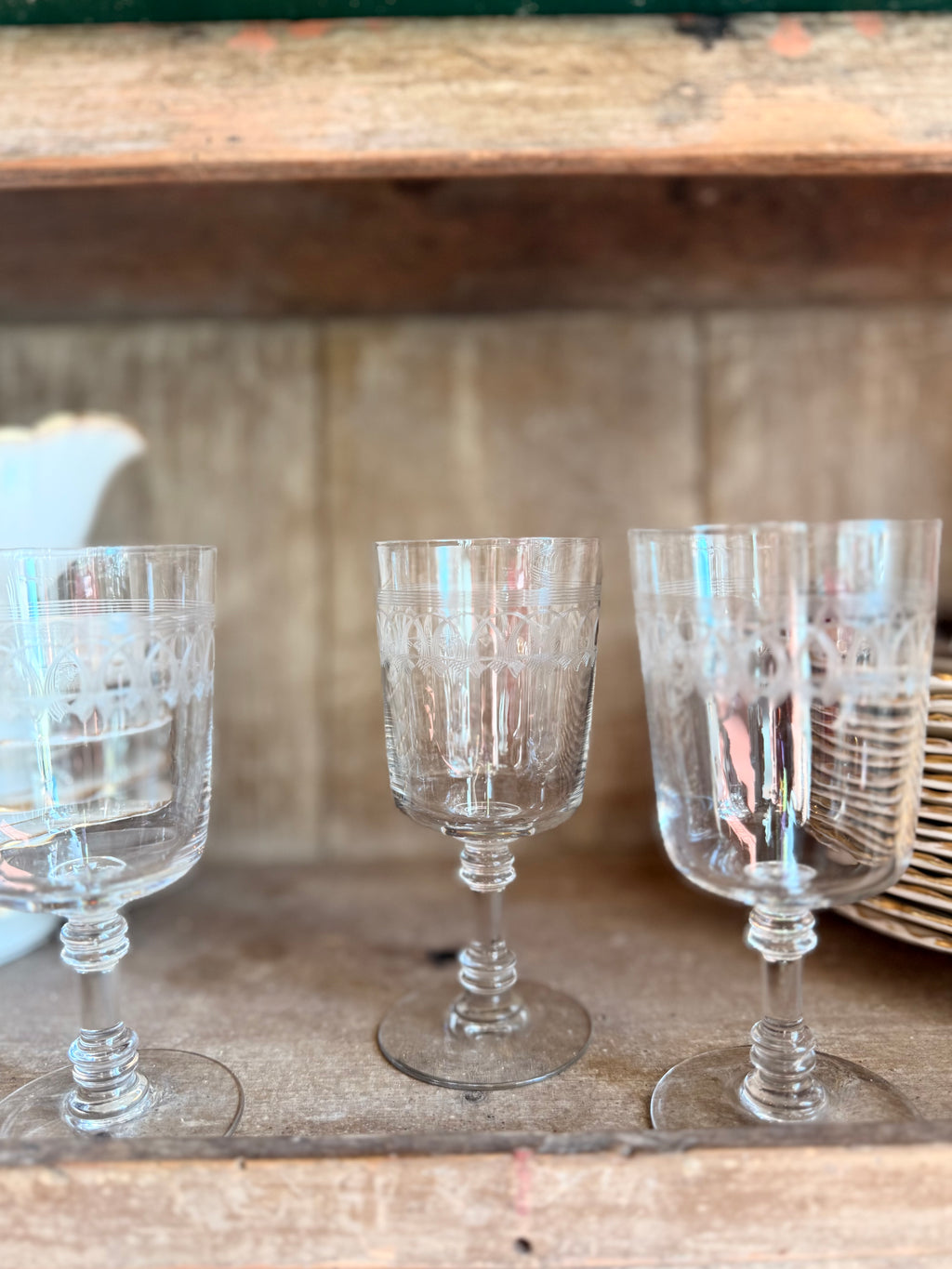 Verres à vin en cristal, XIX ème