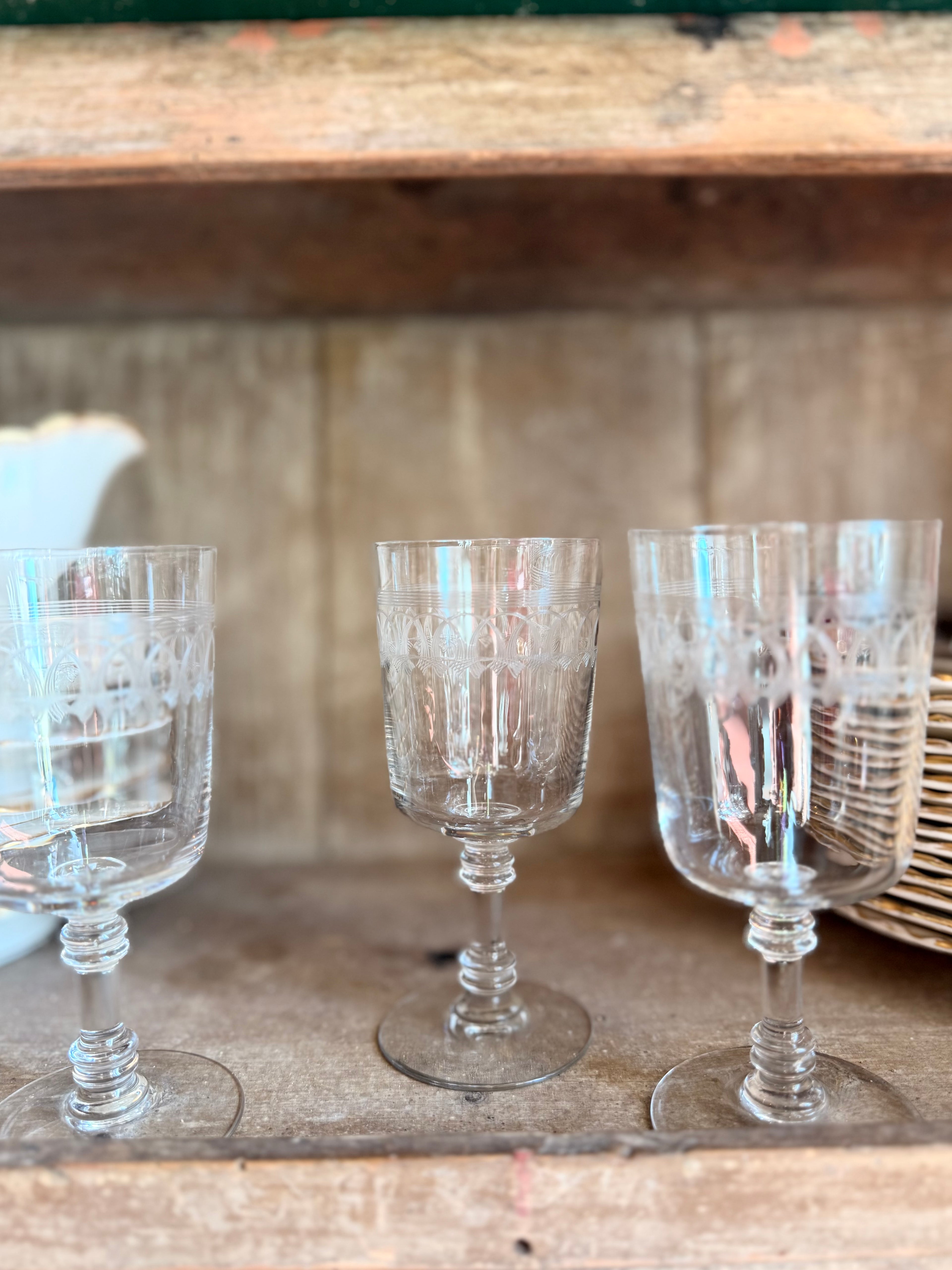 Verres à vin en cristal, XIX ème