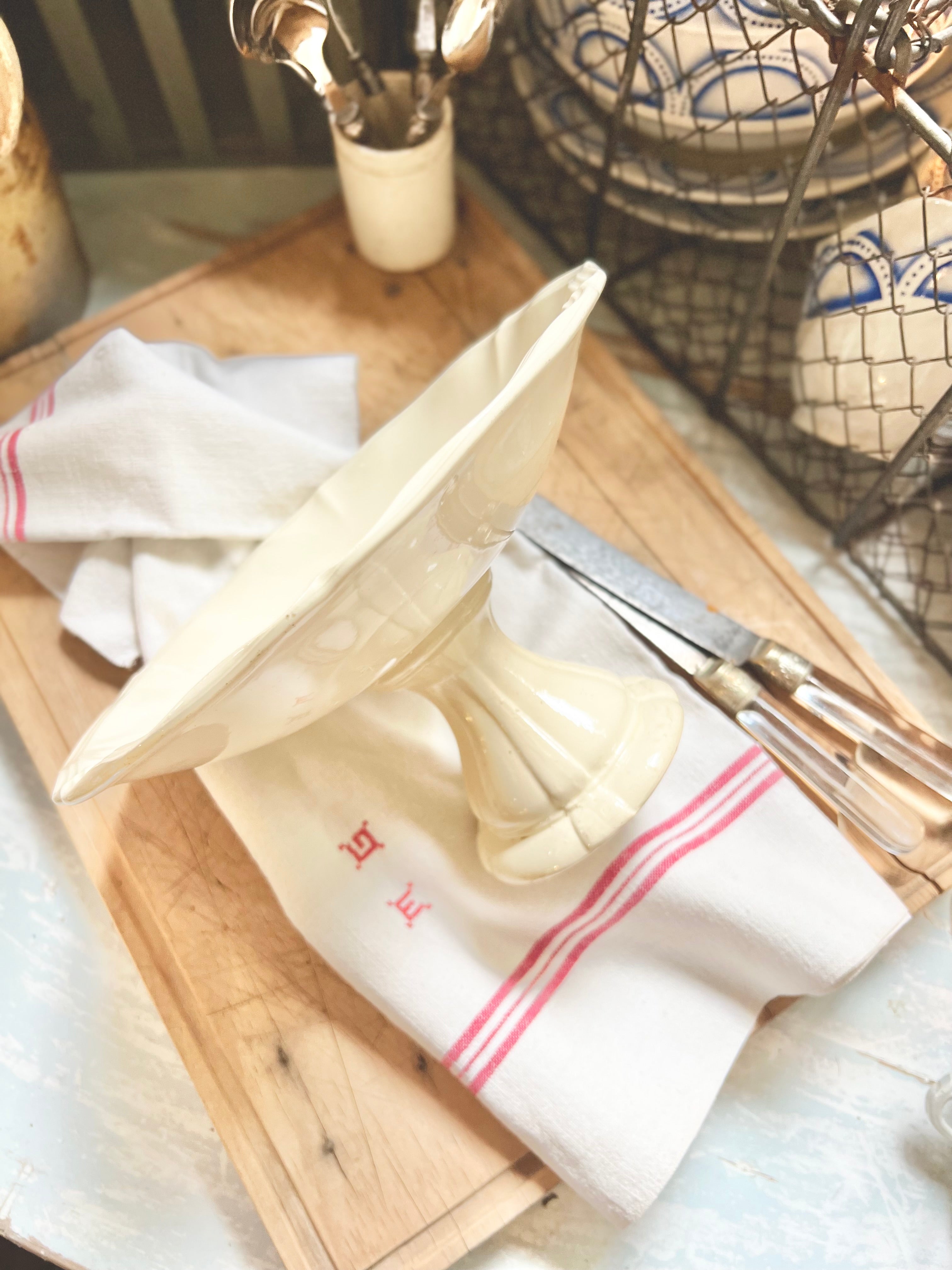 Compotier Digoin Sarreguemines modèle ivoire. - Le boudoir luxe de Solenn