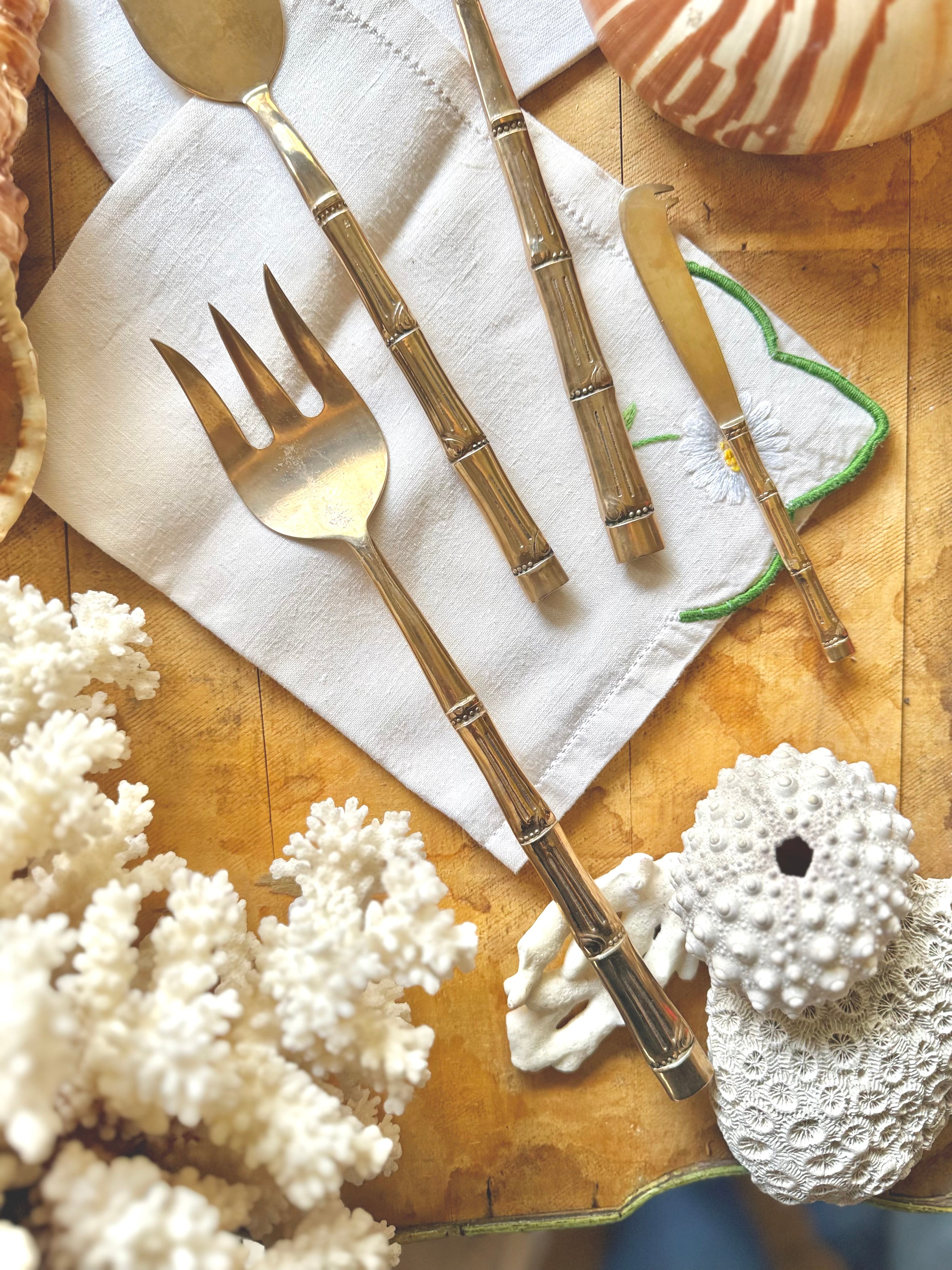 Ménagère en bronze « Bambou » vintage