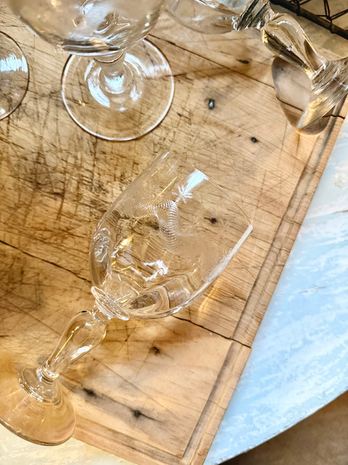 7 verres à vin XIX ème en cristal - Le boudoir luxe de Solenn