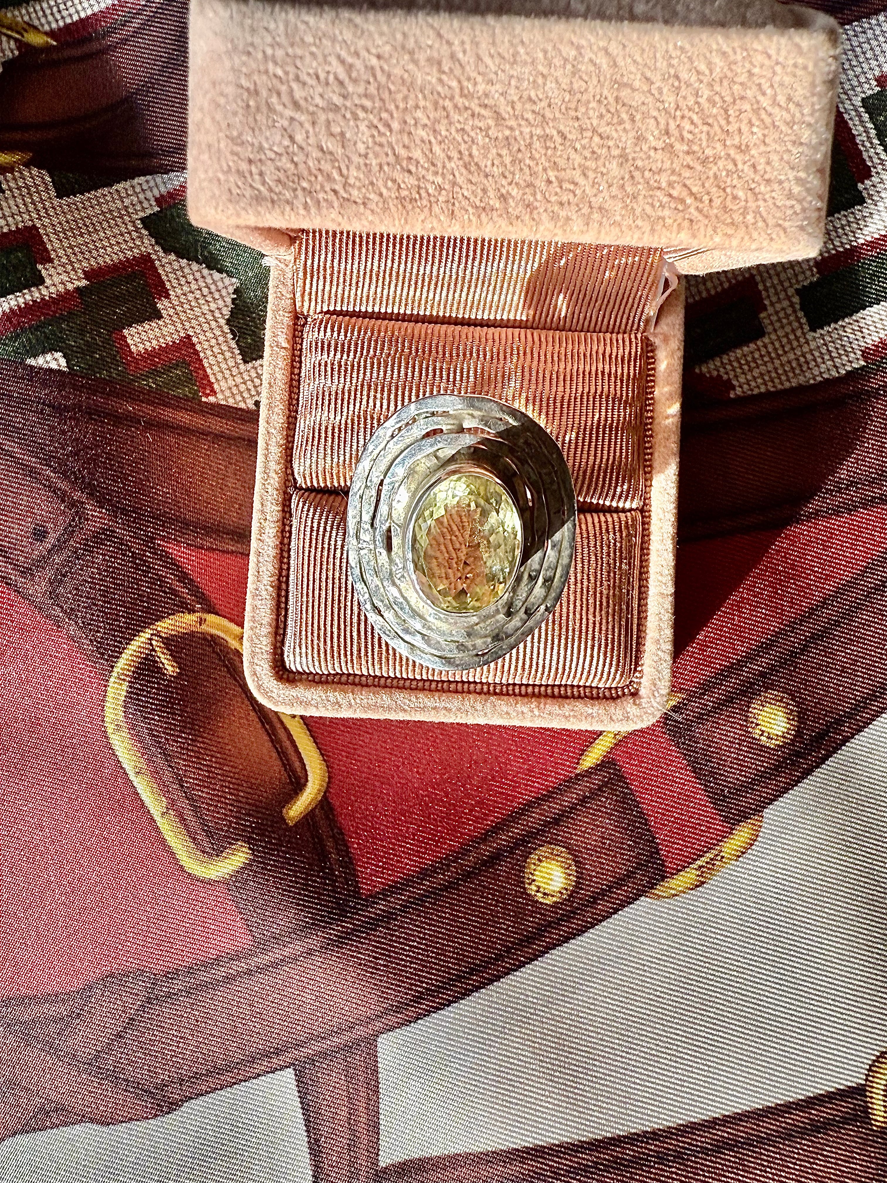 Bague en argent et citrine - Le boudoir luxe de Solenn