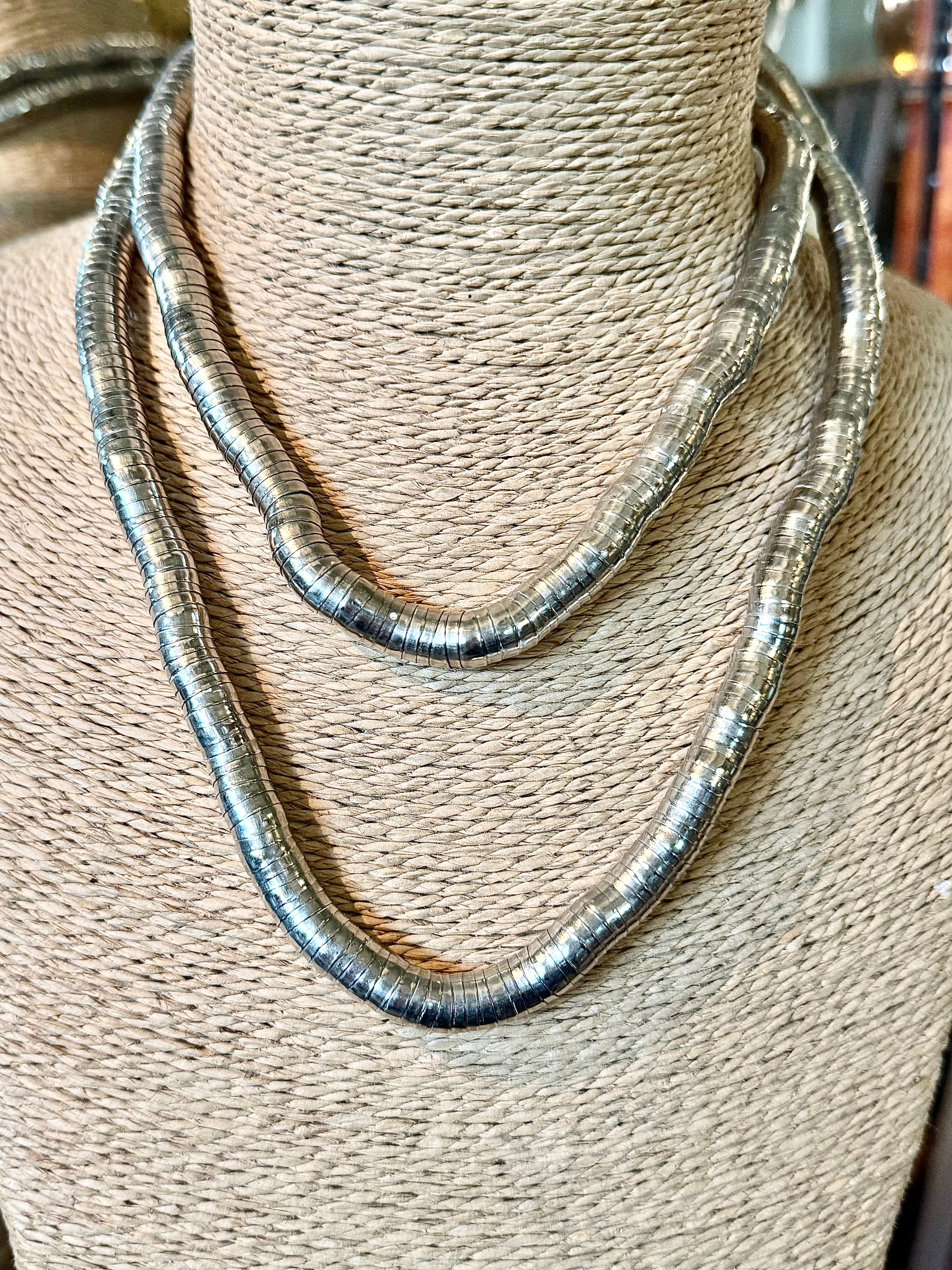 Sautoir vintage maille « snake » - Le boudoir luxe de Solenn