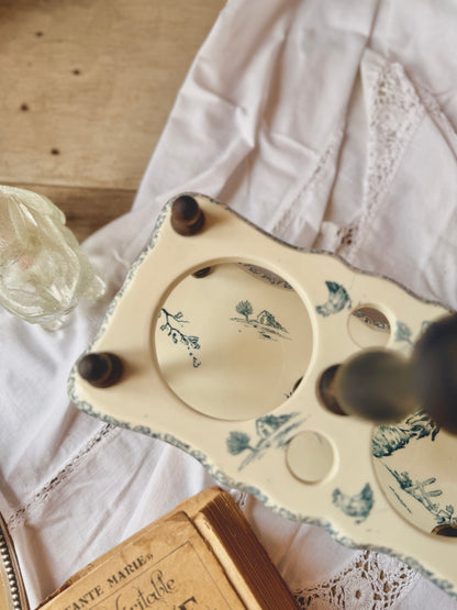 Serviteur Gien huile-vinaigre « Coqs »