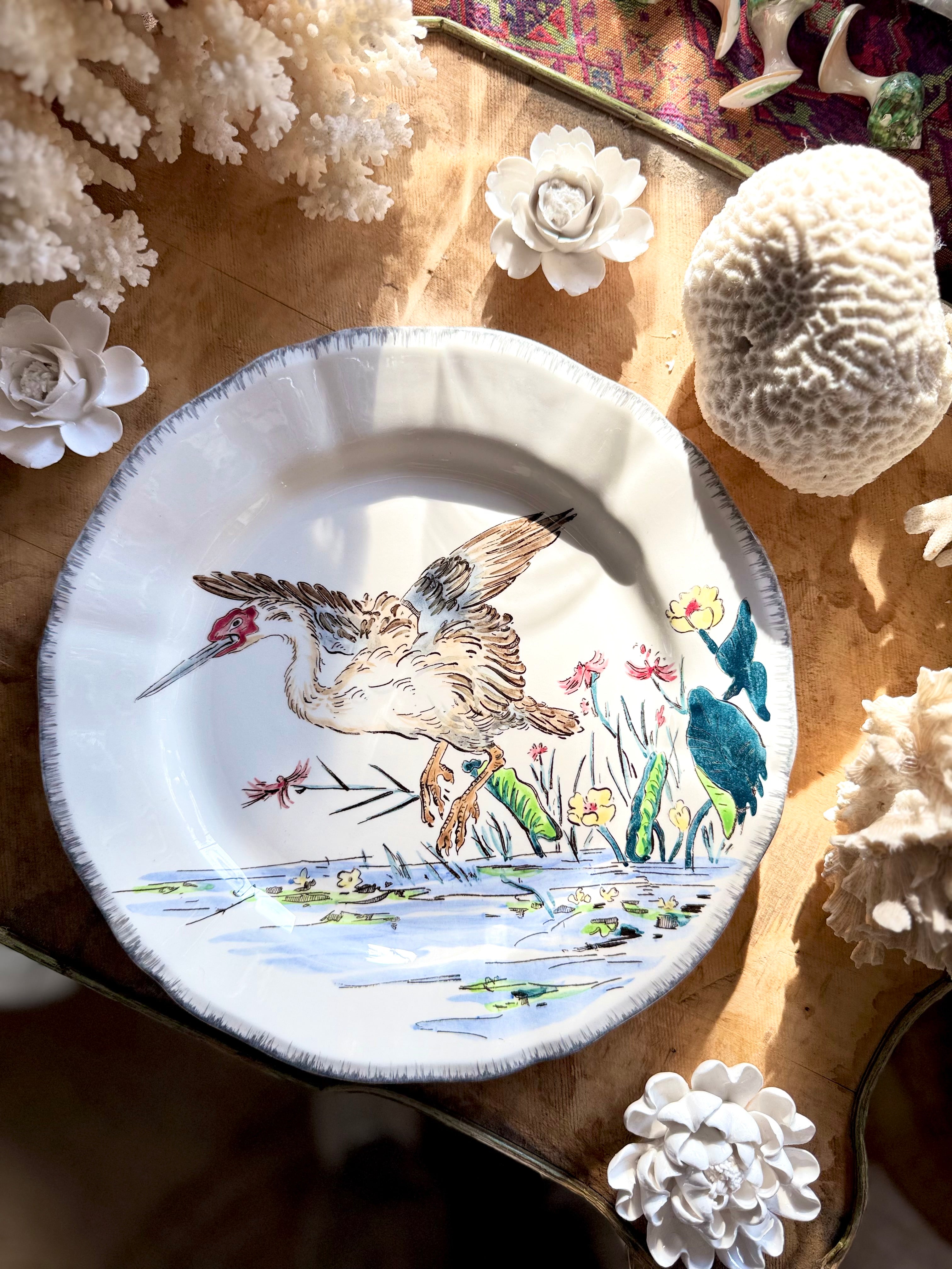 N.15: assiette collection « les grands oiseaux » de Gien - Le boudoir luxe de Solenn