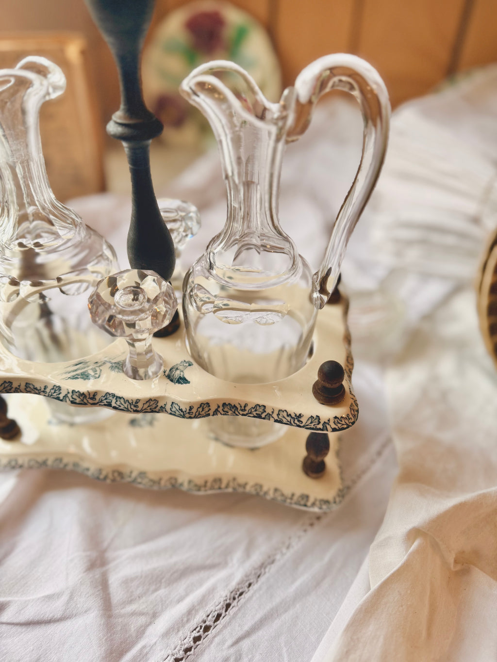 Serviteur Gien huile-vinaigre « Coqs »