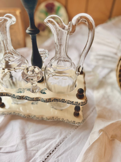 Serviteur Gien huile-vinaigre « Coqs »