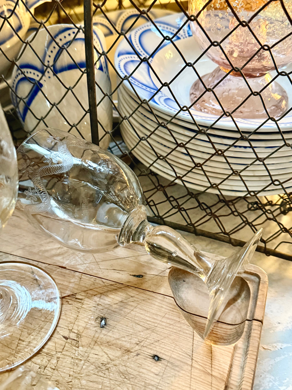 7 verres à vin XIX ème en cristal - Le boudoir luxe de Solenn