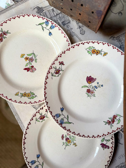 12 petites assiettes en faïence de Gien - Le boudoir luxe de Solenn