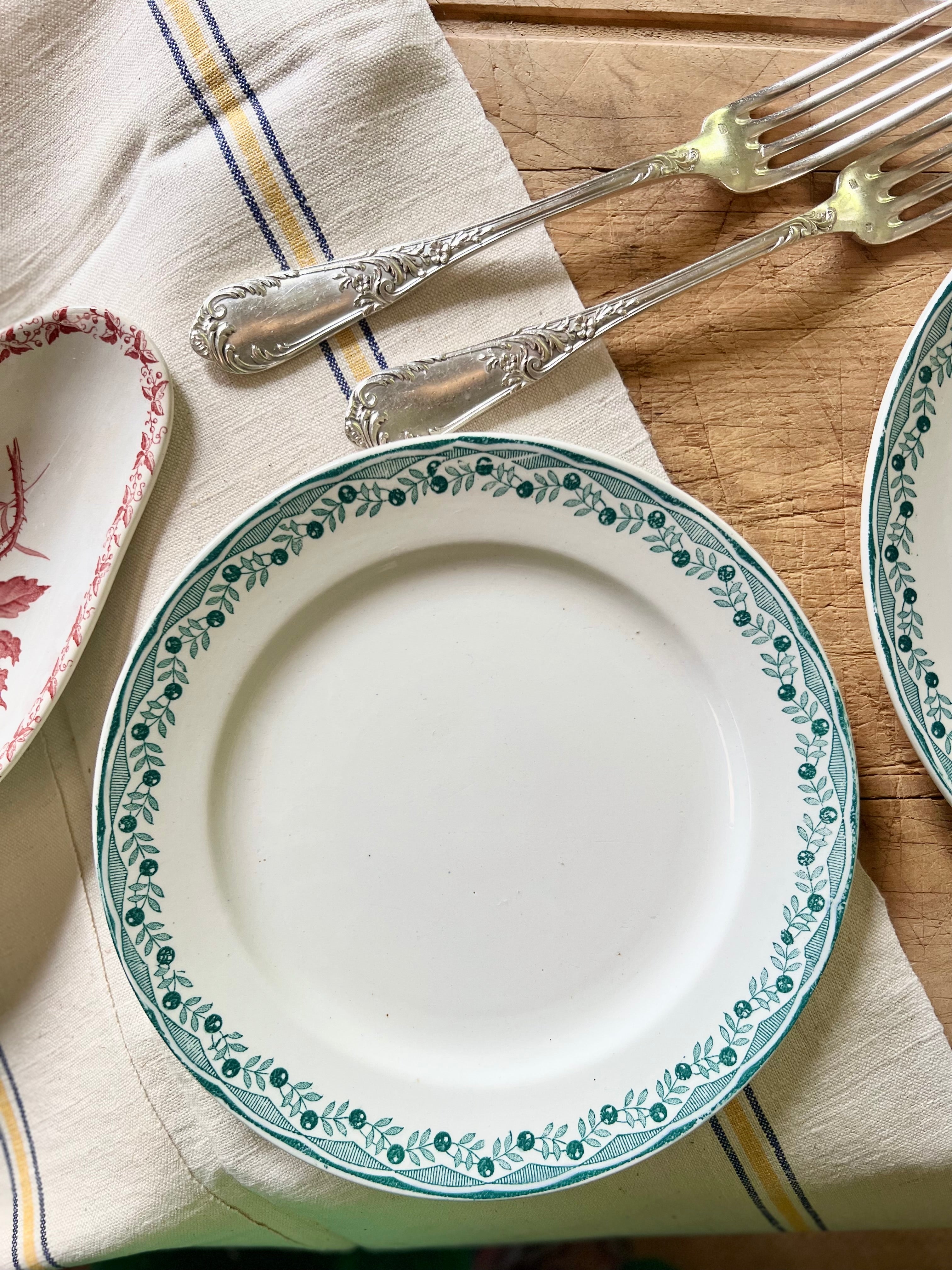 6 assiettes plates, 6 assiettes petites, Digoin Sarreguemines - Le boudoir luxe de Solenn