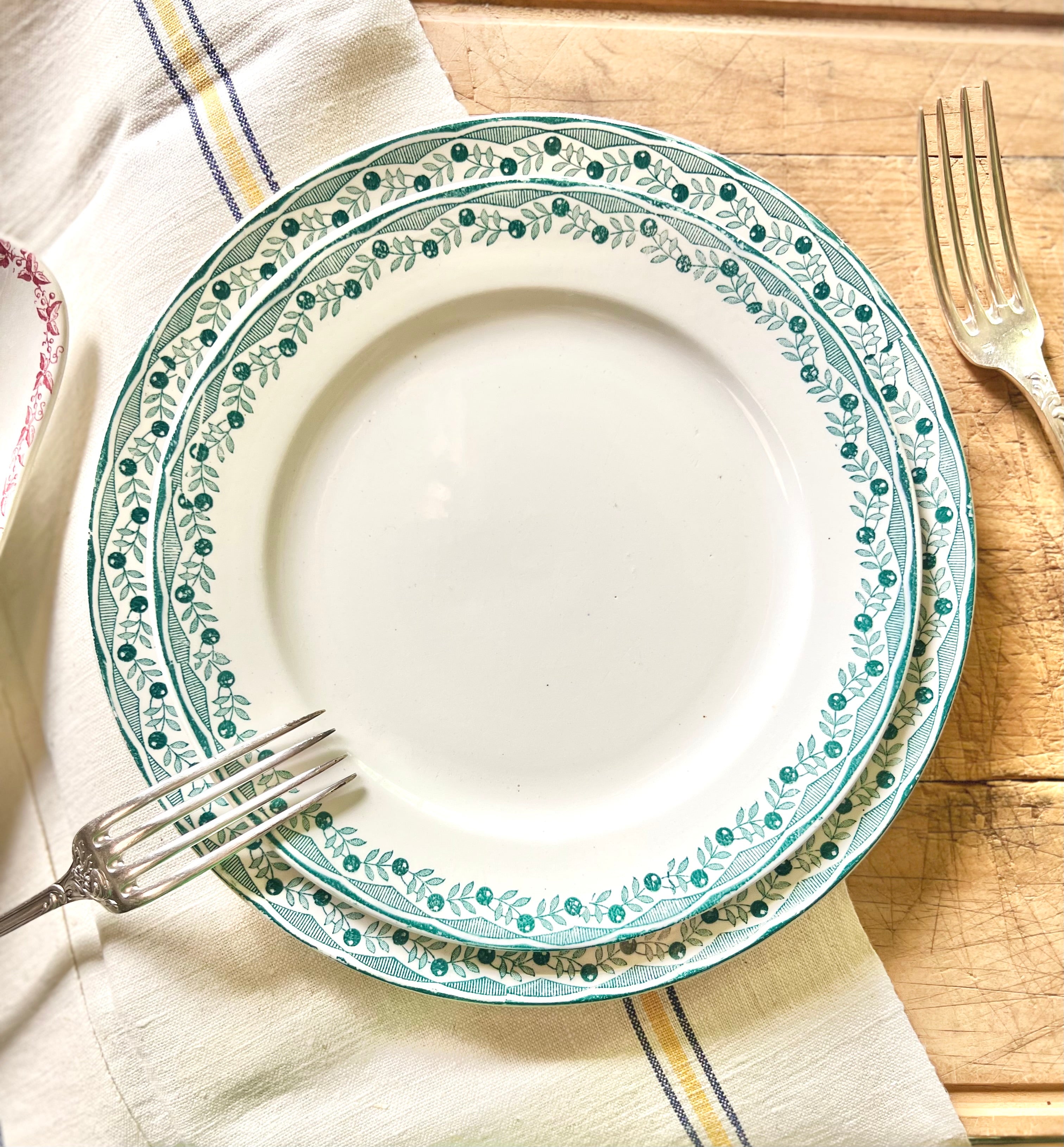 6 assiettes plates, 6 assiettes petites, Digoin Sarreguemines - Le boudoir luxe de Solenn