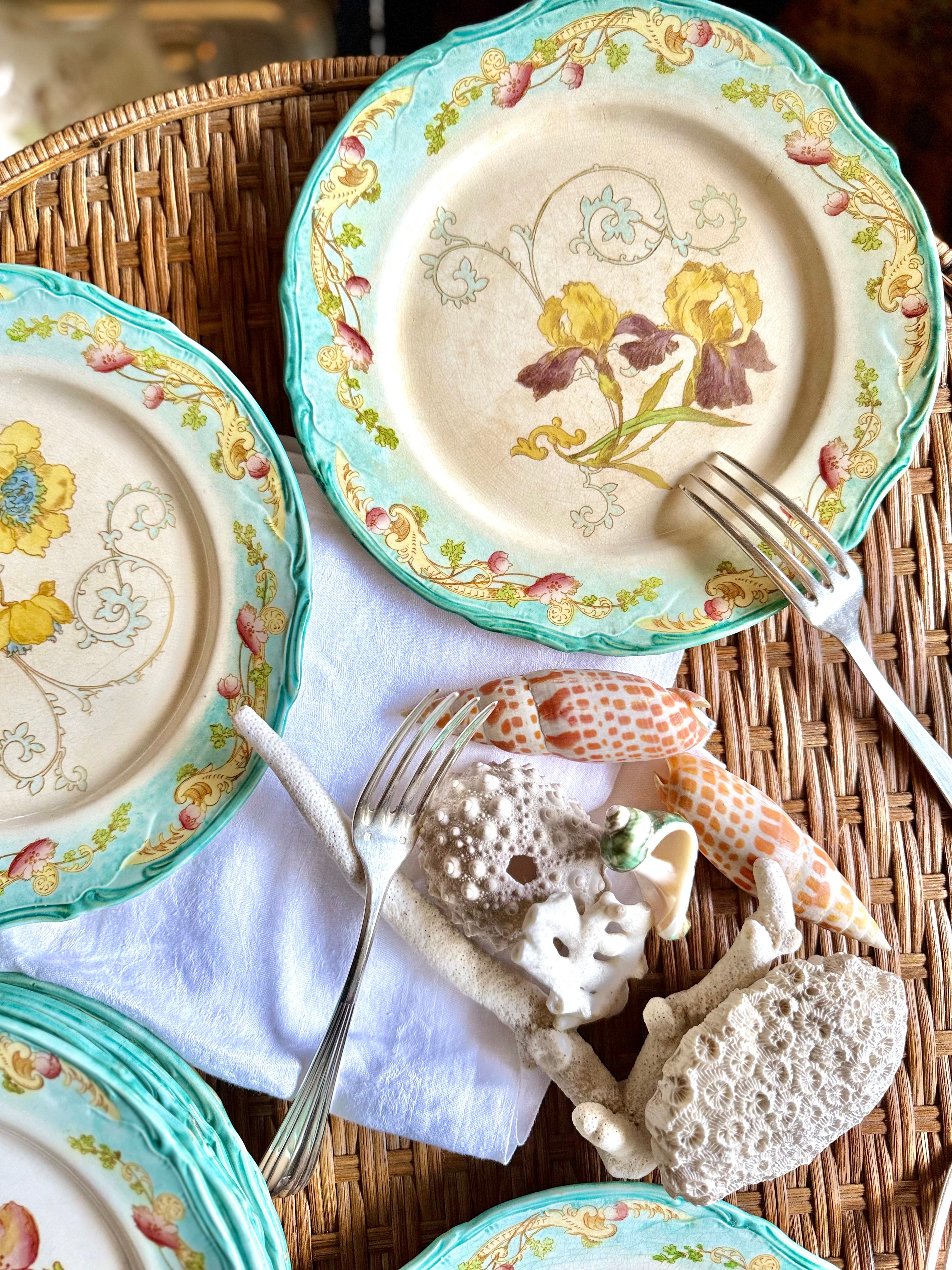 Assiettes plates Creil et Montereau, « Saint Cloud », XIX ème