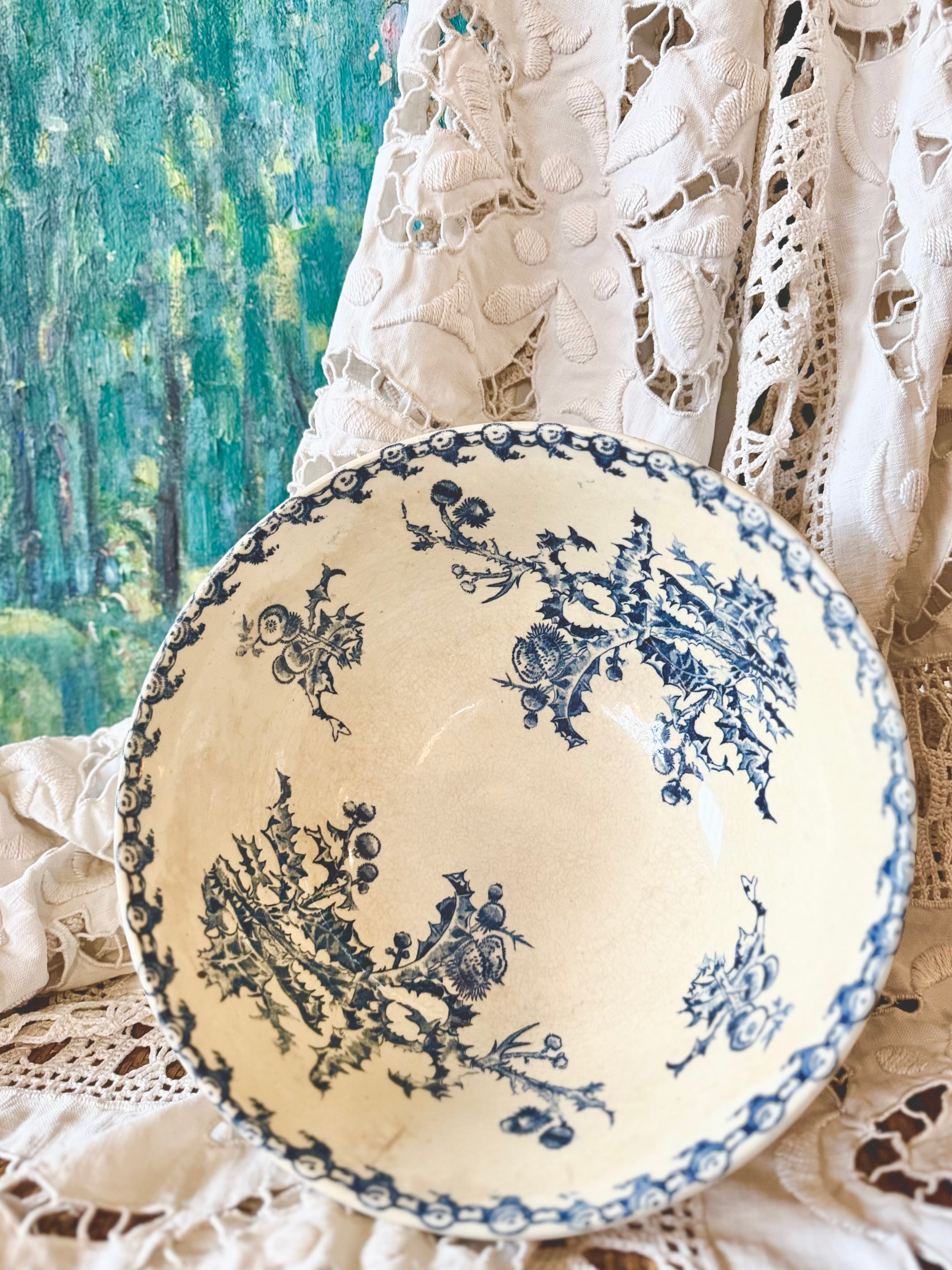 Grand saladier de Gien «Chardon» terre de fer - Le boudoir luxe de Solenn