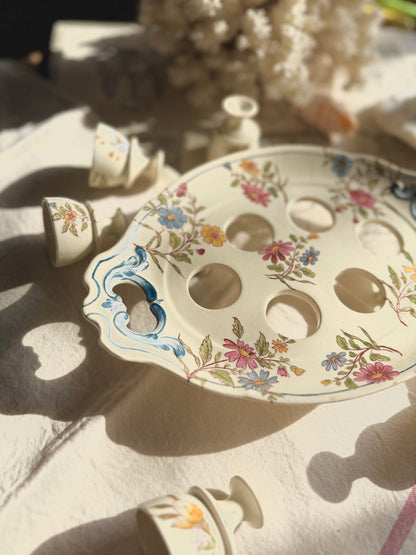 Serviteur à œufs en terre de fer de polychromie