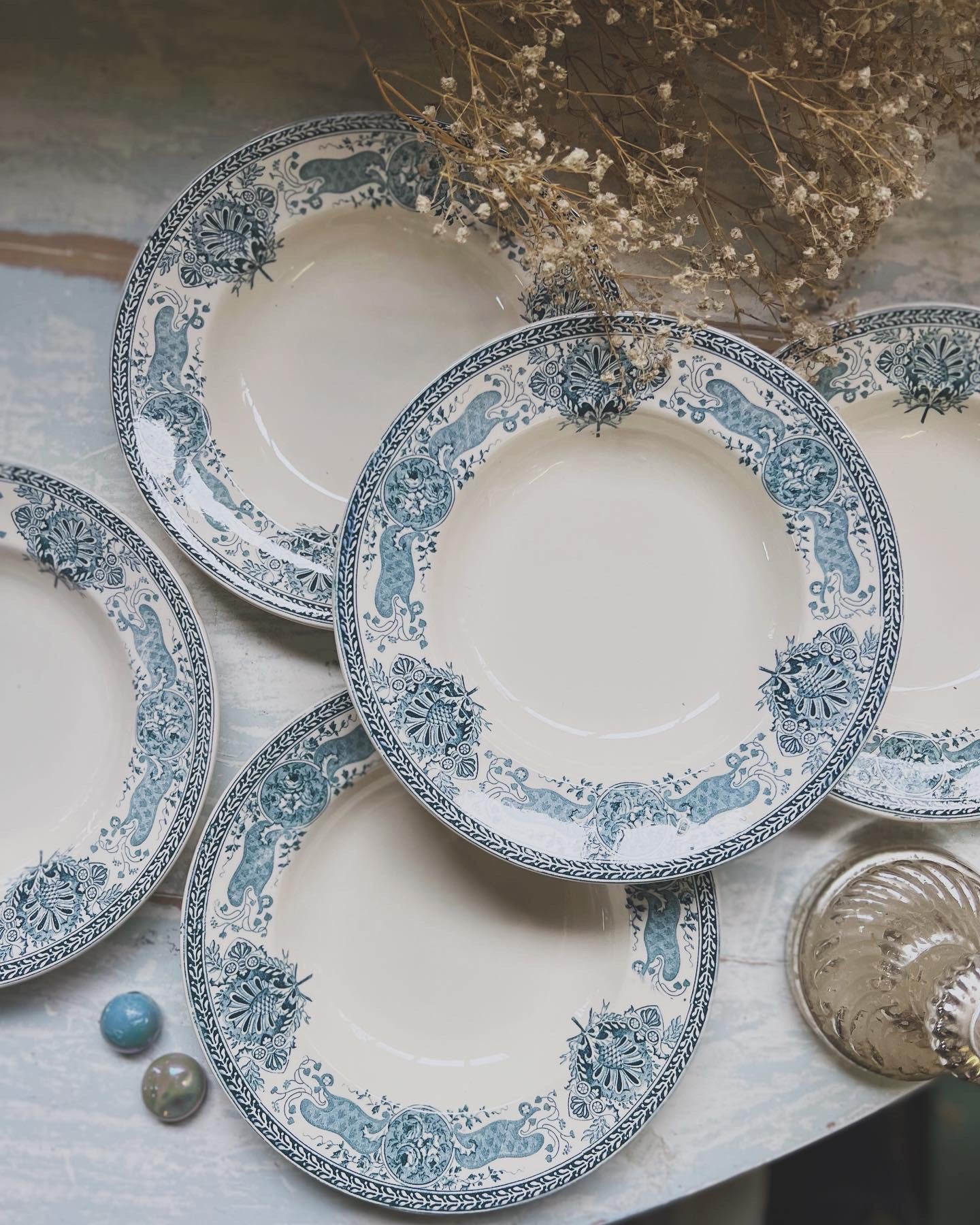 6 petites assiettes Longwy « Louise » - Le boudoir luxe de Solenn