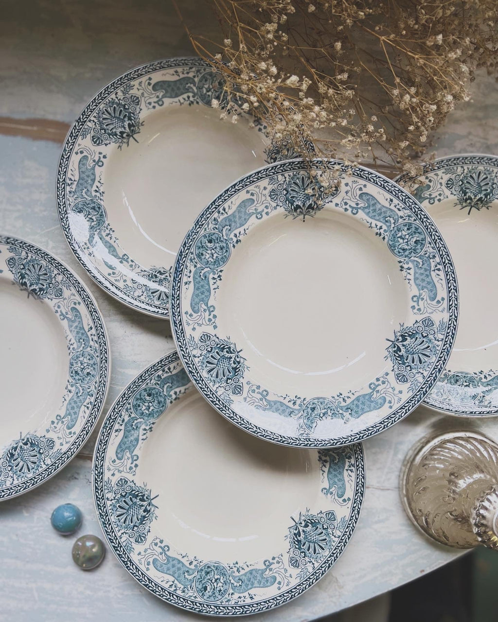 5 petites assiettes Longwy « Louise » - Le boudoir luxe de Solenn