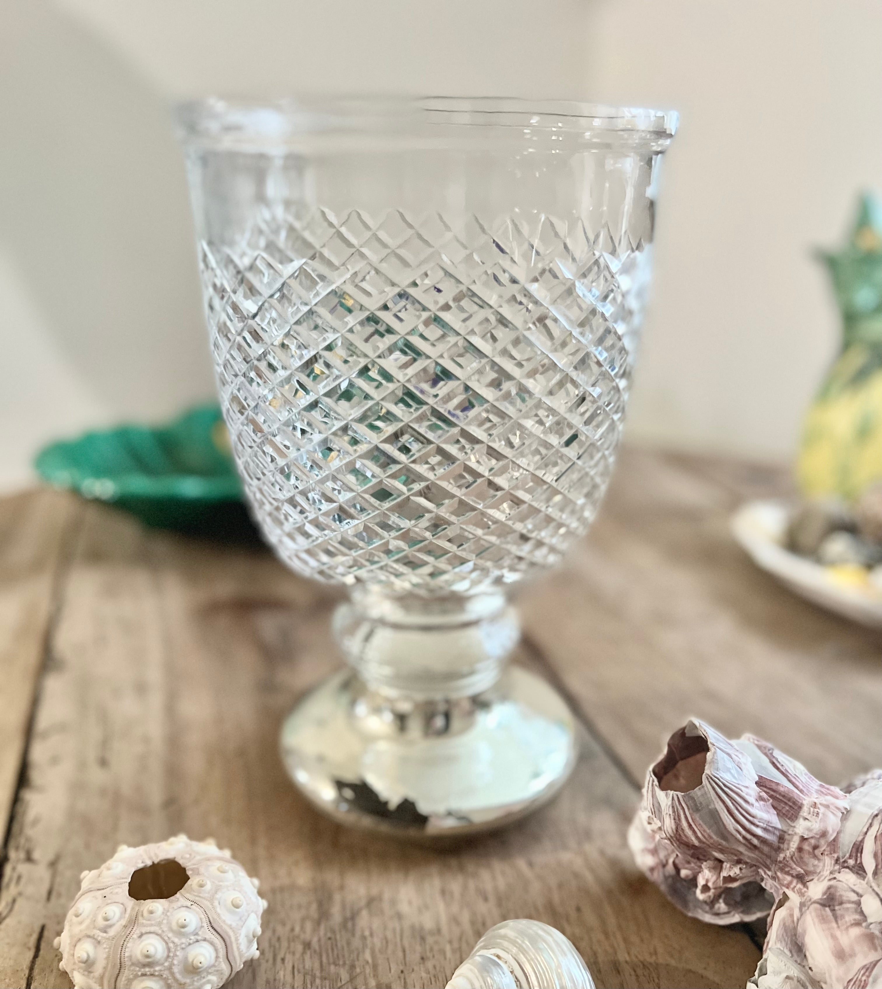 Grand vase bougeoir en cristal taillé - Le boudoir luxe de Solenn