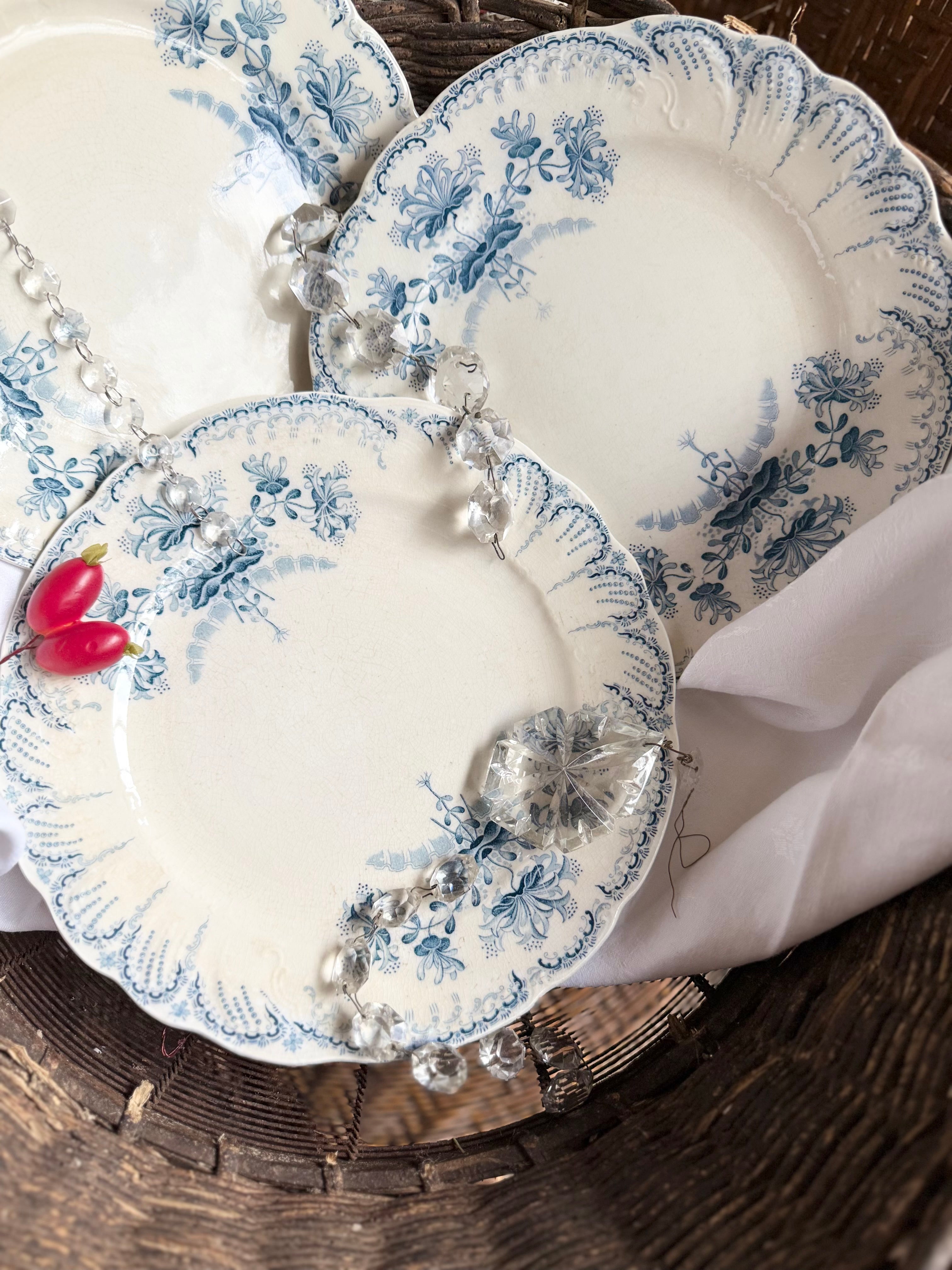 24 assiettes plates Saint Amand, terre de fer - Le boudoir luxe de Solenn