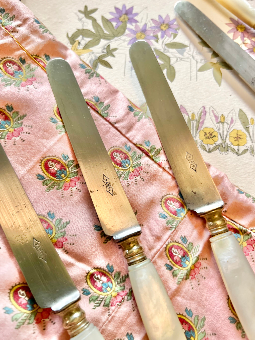 12 Couteaux à dessert/entrée, nacre et argent - Le boudoir luxe de Solenn