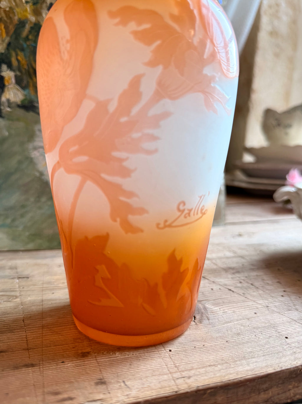 Vase Gallé, art nouveau aux anémones.