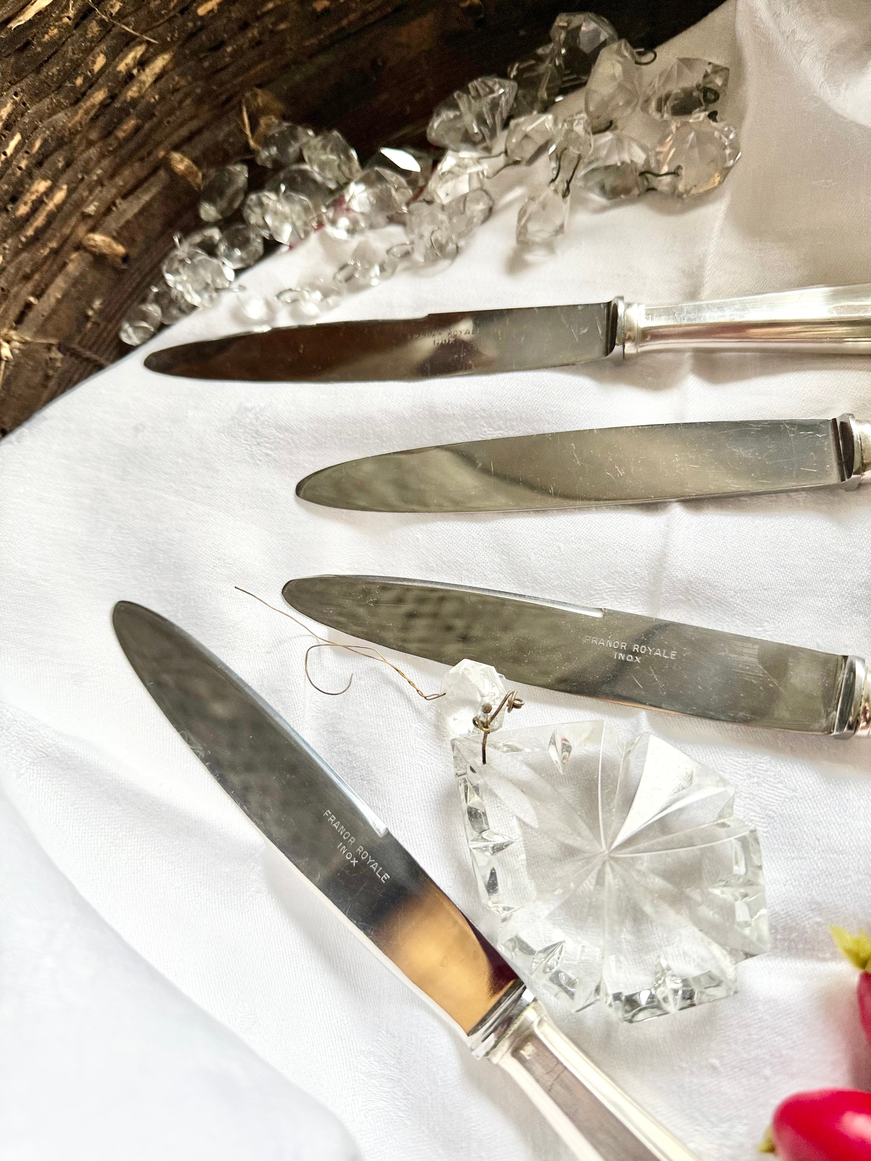 12 grands couteaux art déco en métal argenté - Le boudoir luxe de Solenn