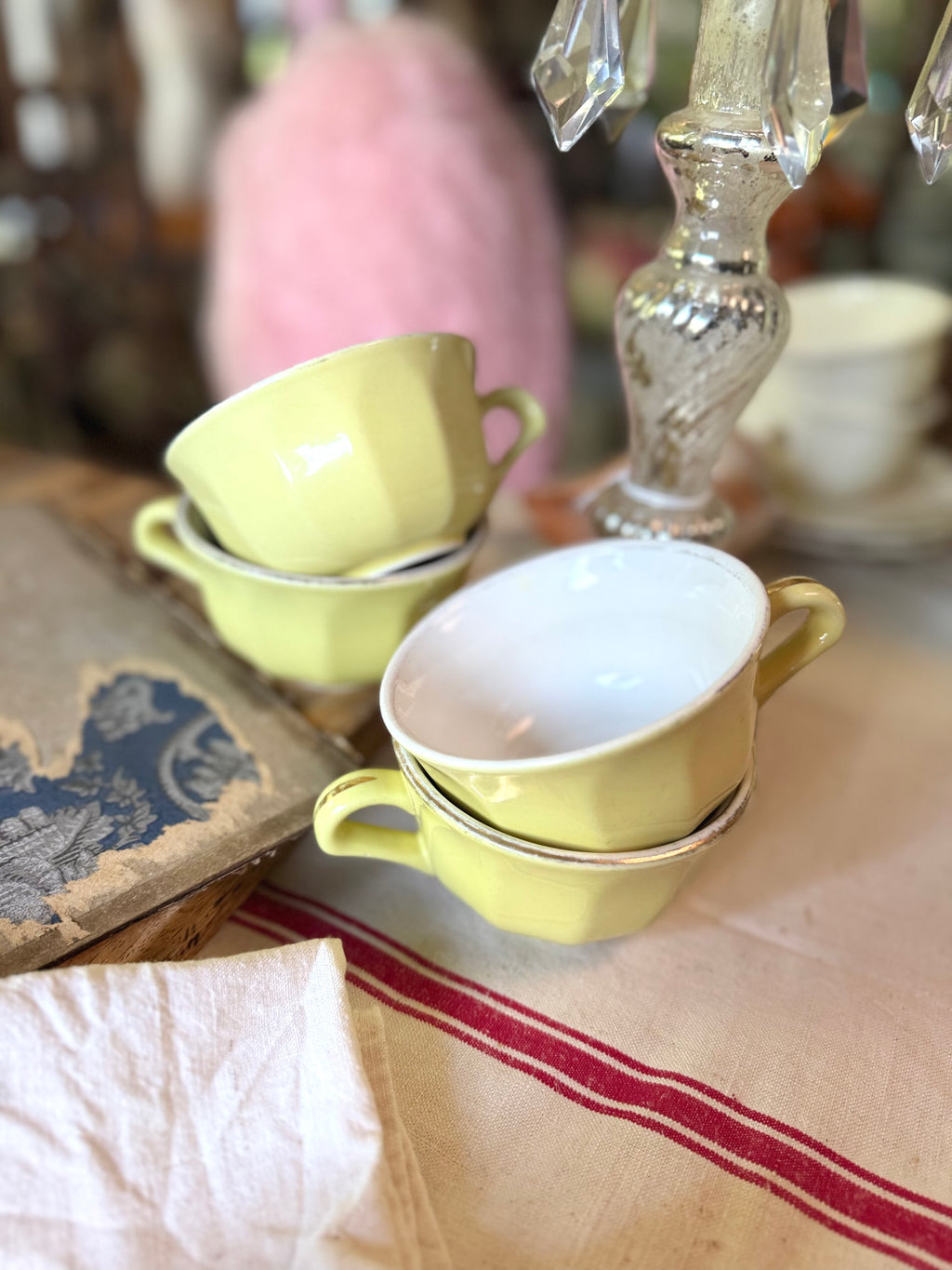 4 tasses bistrot vintage