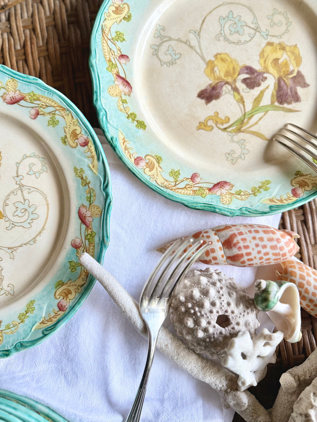 Assiettes plates Creil et Montereau, « Saint Cloud », XIX ème - Le boudoir luxe de Solenn