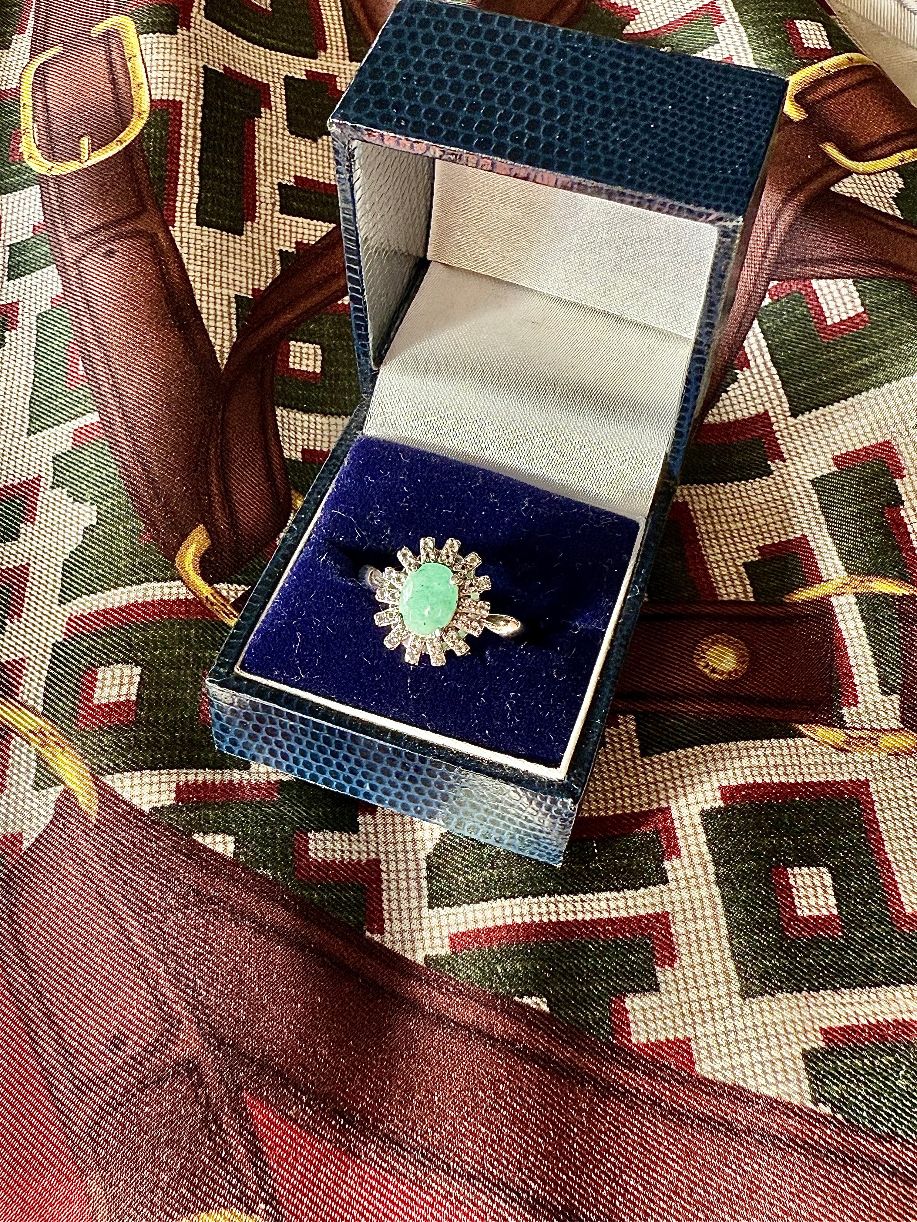 Bague marquise argent et émeraude - Le boudoir luxe de Solenn