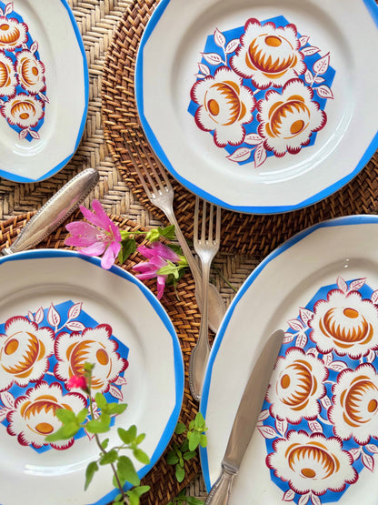 Assiettes plates Creil et Montereau, art déco