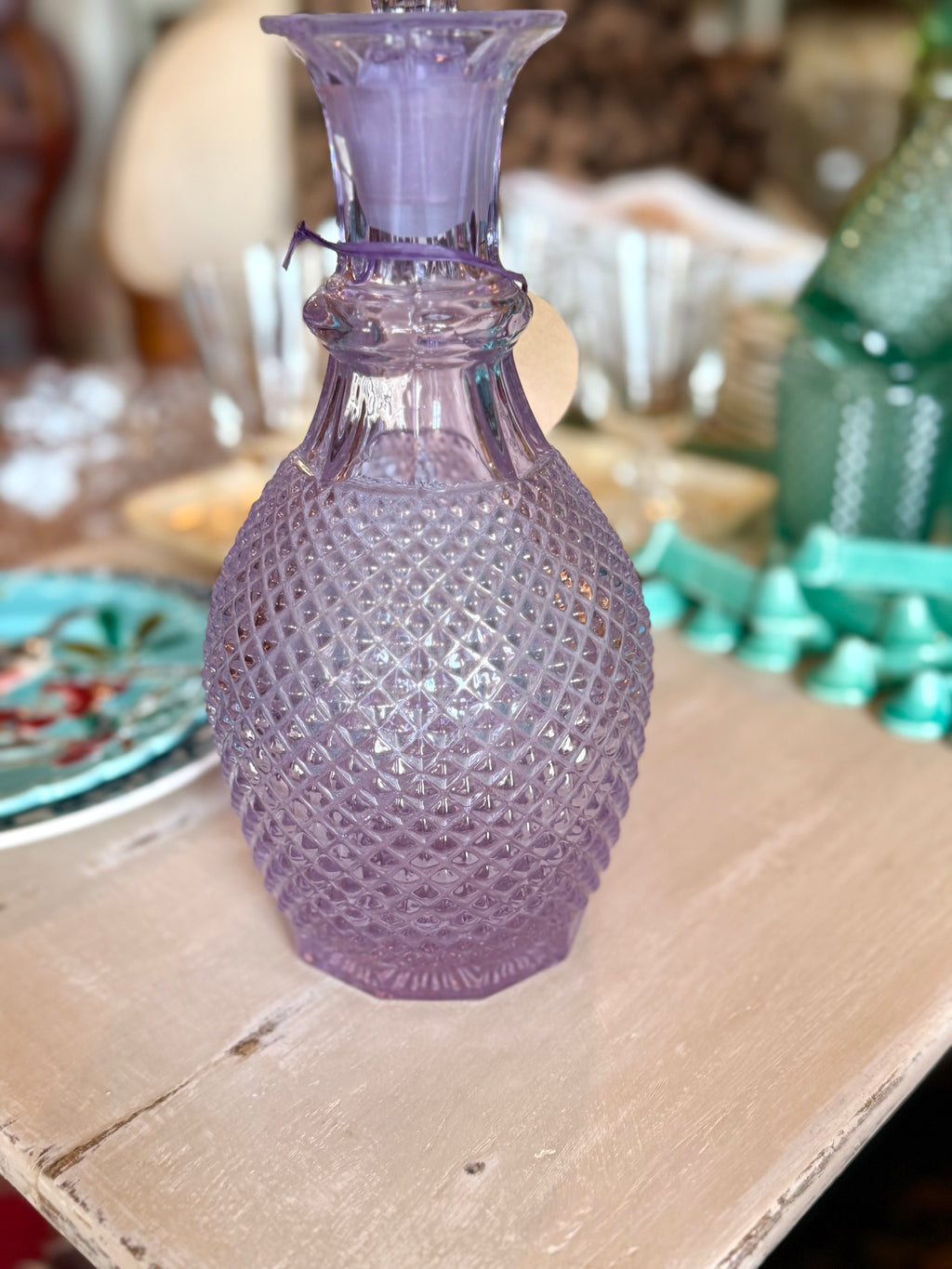 Carafe collection « pointes de diamant » violette - Le boudoir luxe de Solenn