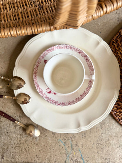Tasse et sous-tasse Choisy Le Roi, Terre de fer rose