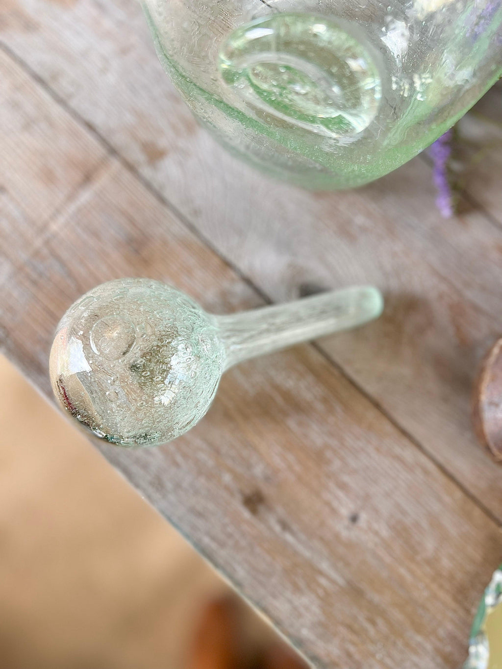 Carafe Biot en vert bullé verte, vintage. - Le boudoir luxe de Solenn